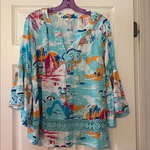 Crown & Ivy Abstract Print Blouse